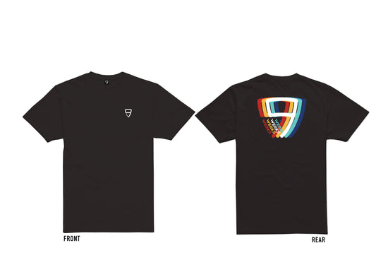 9WERKS Logo T-Shirt in black with multi coloured print