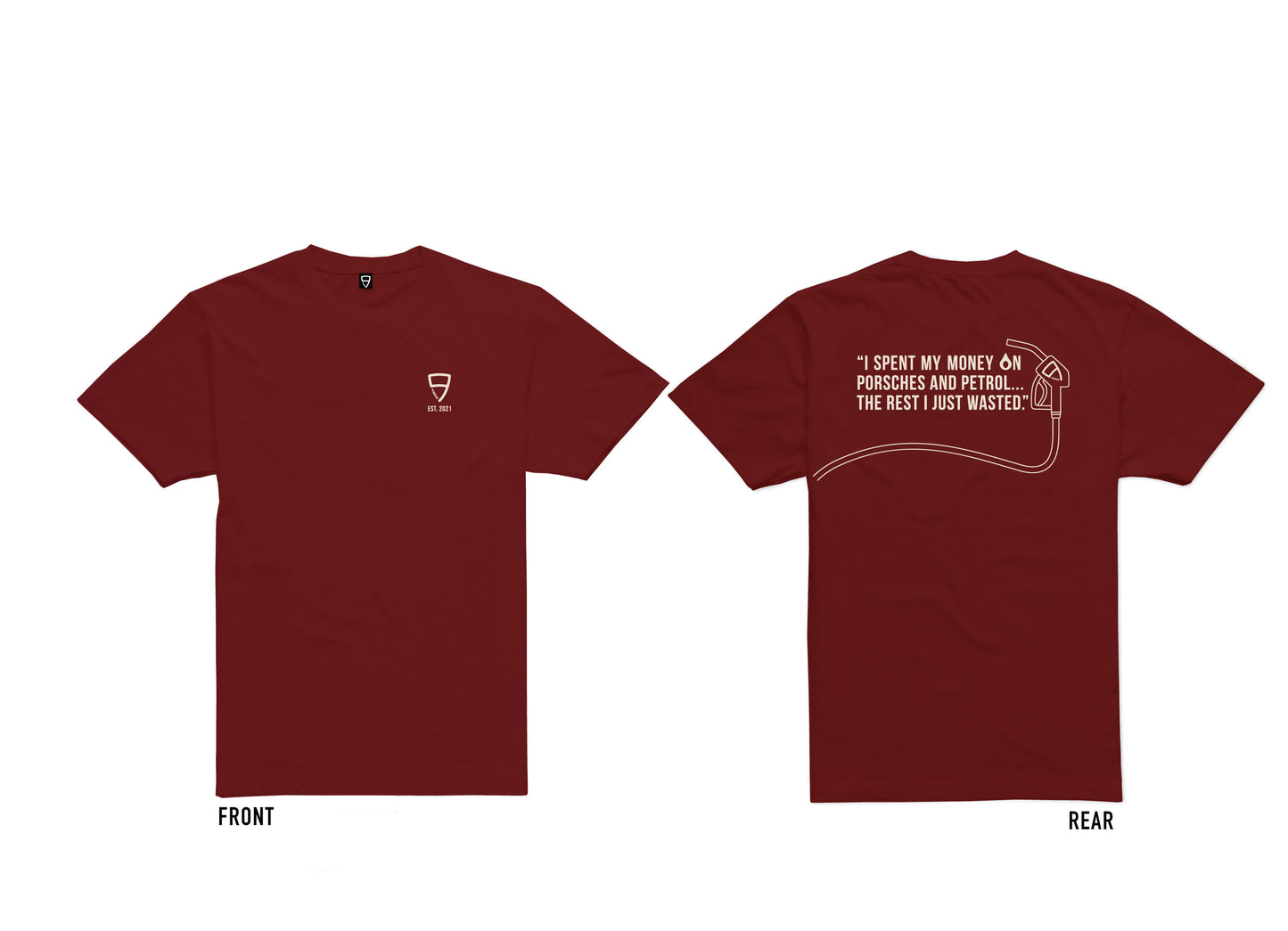 9WERKS Wasted T-Shirt in red with cream print