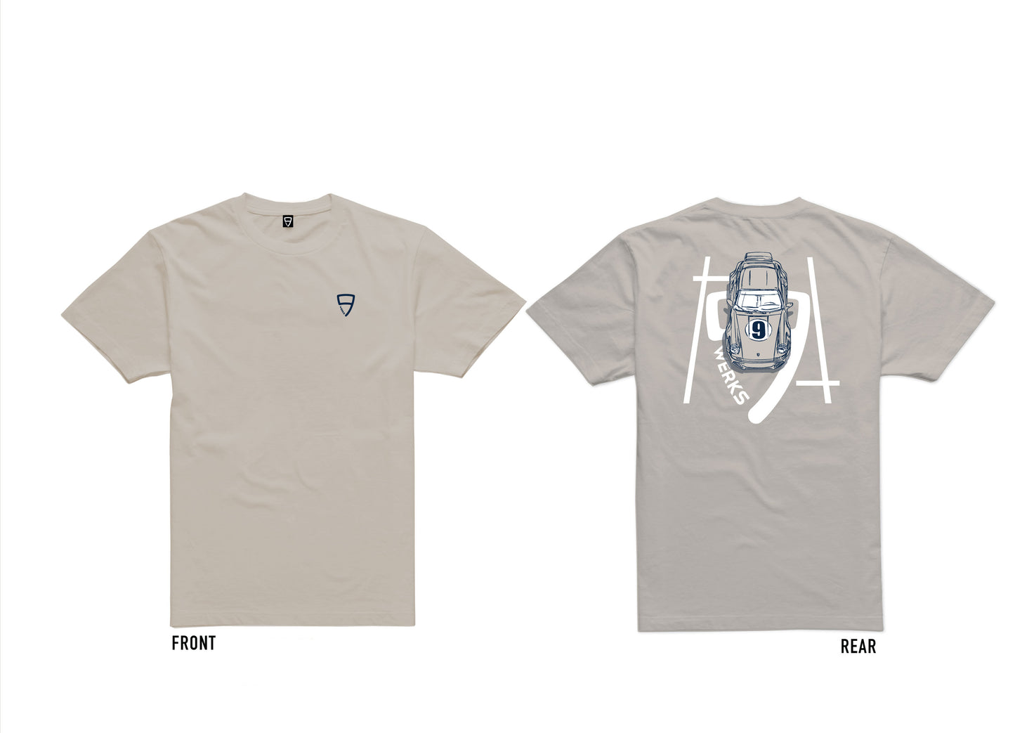 9WERKS Resto T-Shirt in grey with white & black print