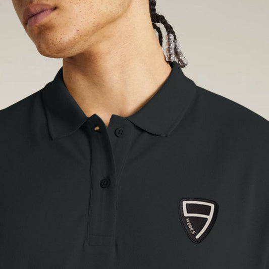 9WERKS Logo Polo Shirt, black