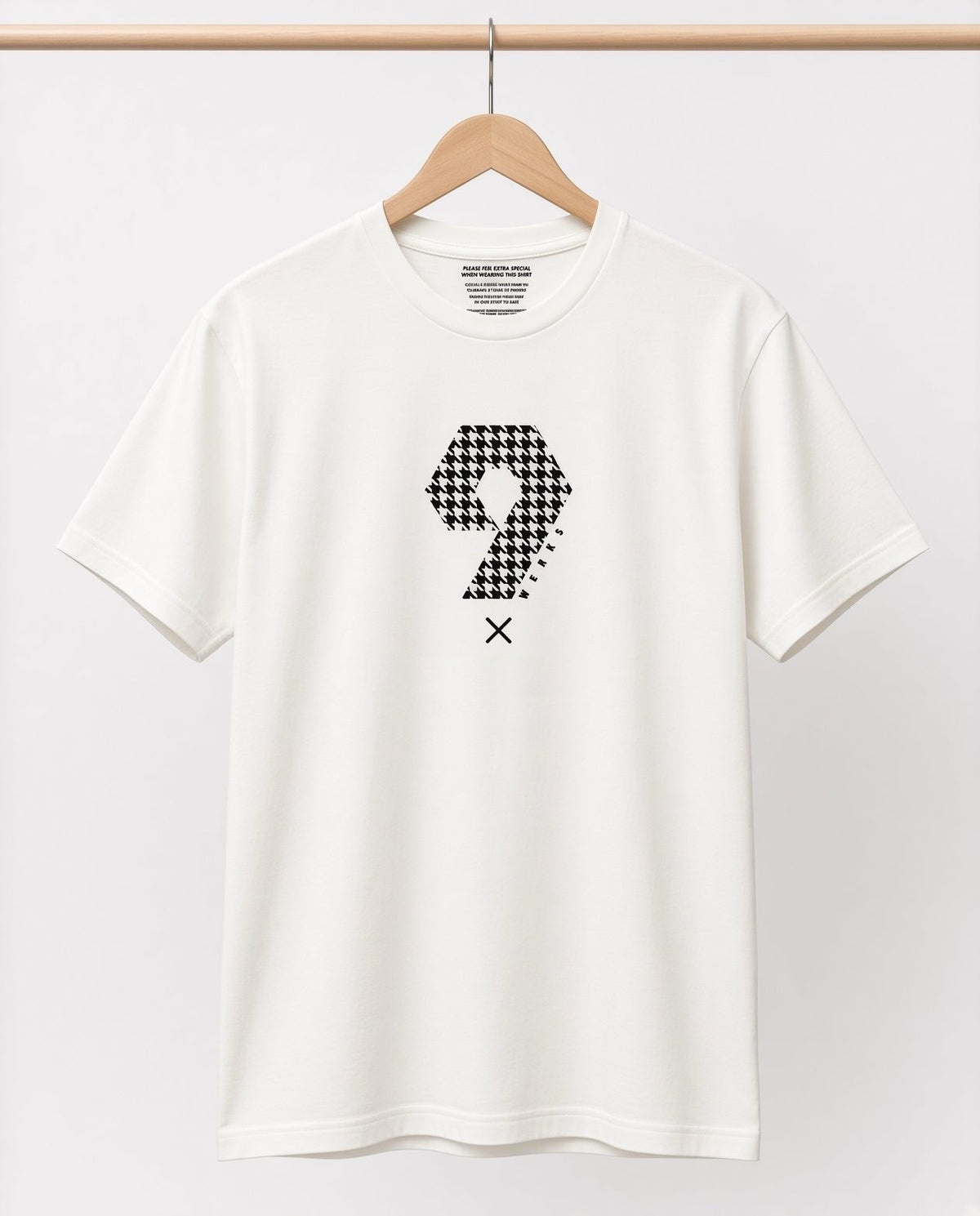9WERKS Sondernacht event T-Shirt in white with black, red and green print